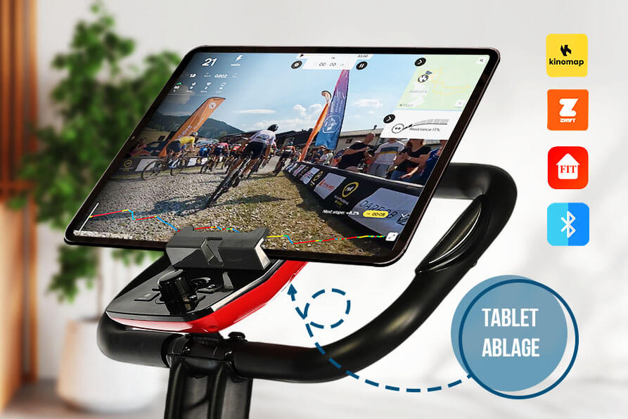 Ergometer S-Bike: Intuitive Bedienung und Kinomap App-Kompatibilität