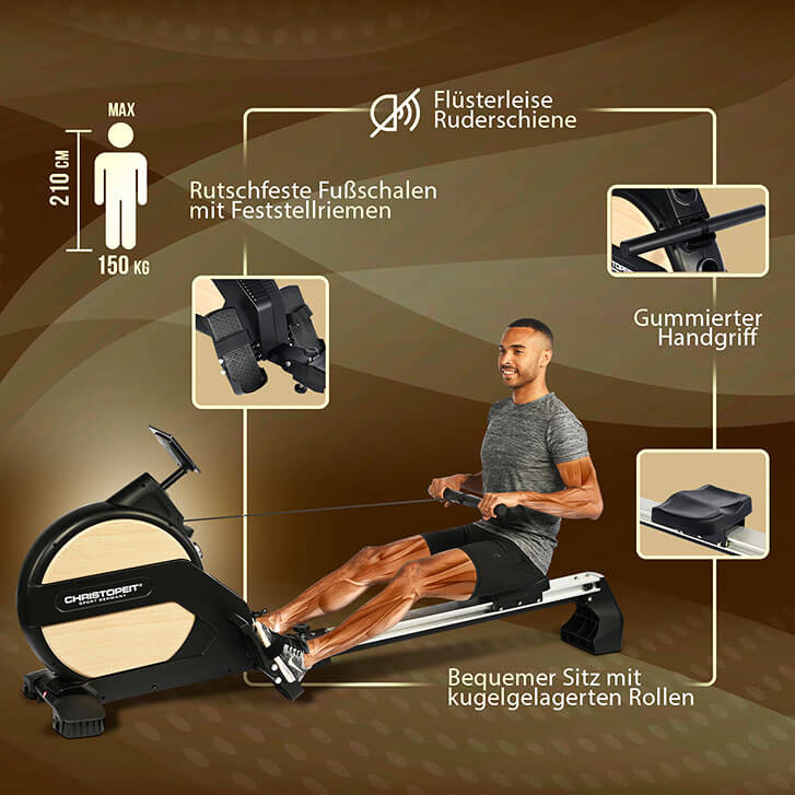 Ruderzugmaschine Vico: Höchster Trainingskomfort