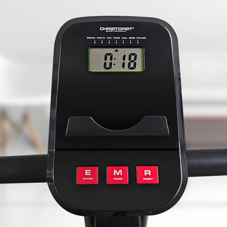 Klappheimtrainer X-Bike: Computer mit Tabletablage